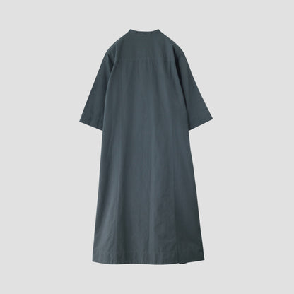 PLAIN WEAVE COTTON LINEN DRESS
