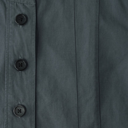 PLAIN WEAVE COTTON LINEN DRESS