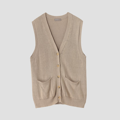 LINEN COTTON SILK SLIPOVER KNIT