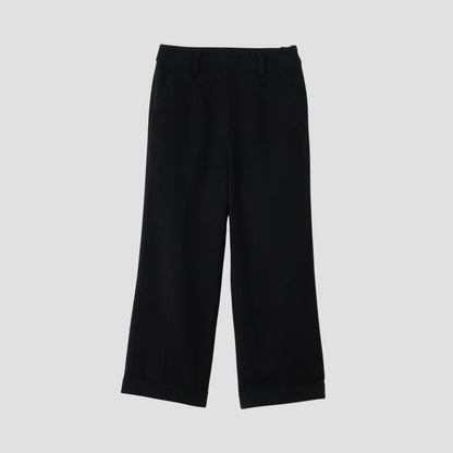 BRUSHED COTTON WOOL TROUSERS