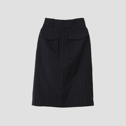 DECO PINSTRIPE WOOL SKIRT