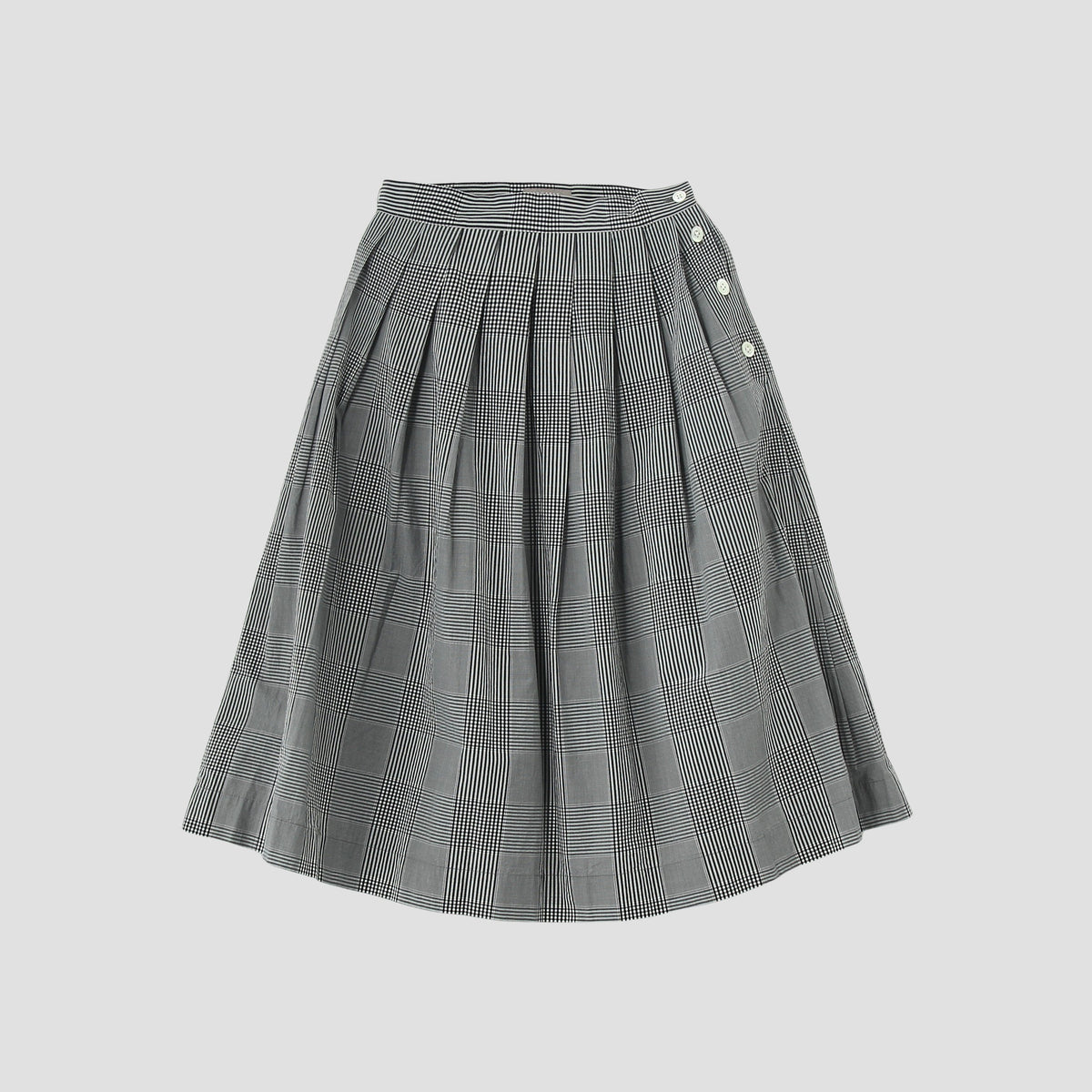 GINGHAM OVERCHECK COTTON SKIRT