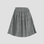GINGHAM OVERCHECK COTTON SKIRT