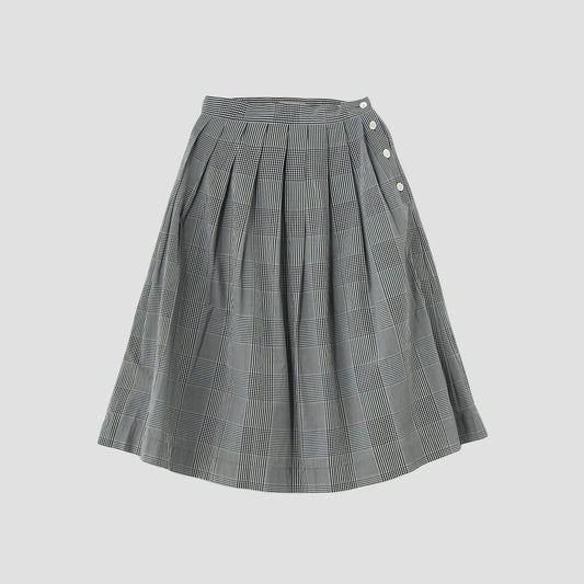 GINGHAM OVERCHECK COTTON SKIRT