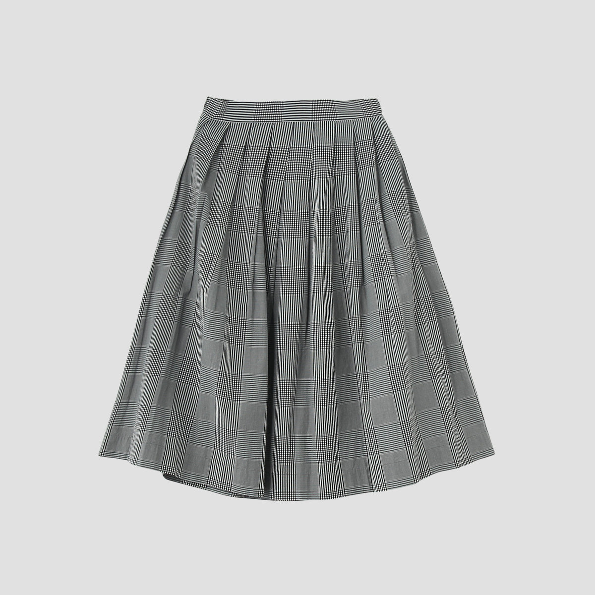 GINGHAM OVERCHECK COTTON SKIRT