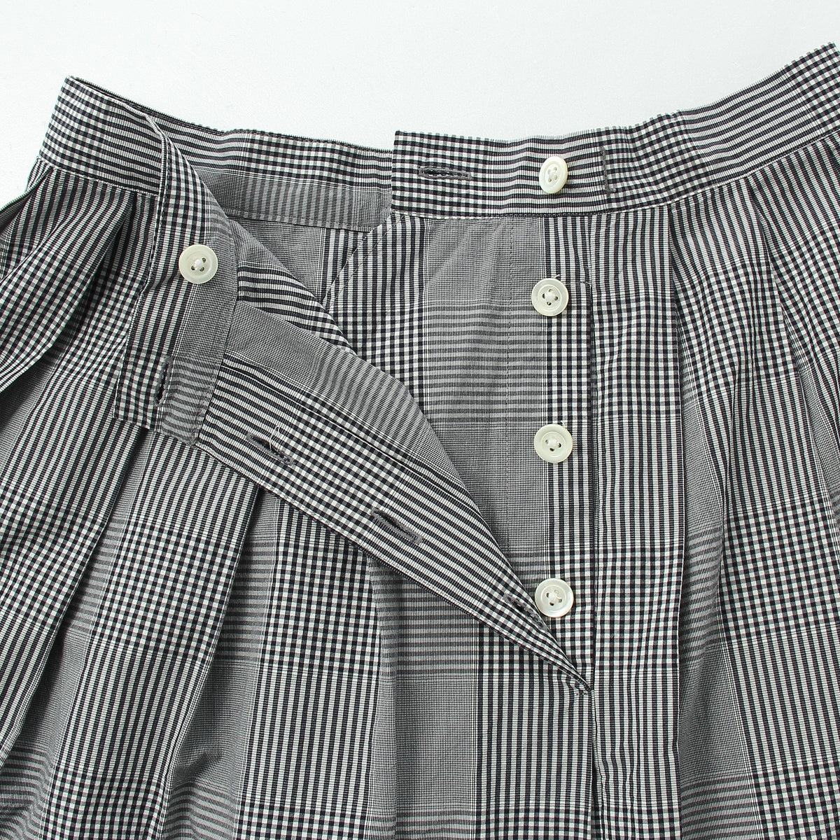 GINGHAM OVERCHECK COTTON SKIRT