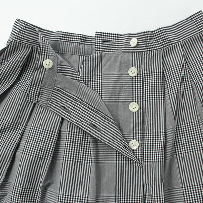 GINGHAM OVERCHECK COTTON SKIRT