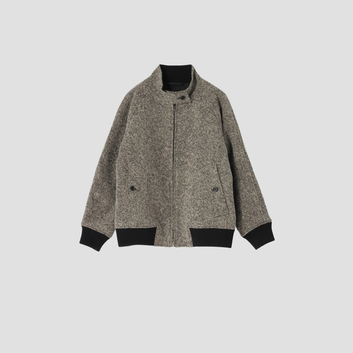 CHARCOAL NATURAL TWEED BLOUSON