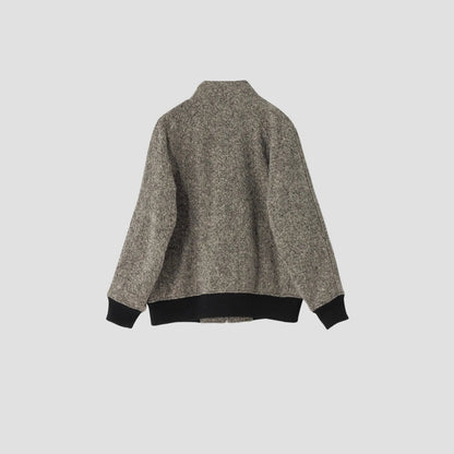 CHARCOAL NATURAL TWEED BLOUSON