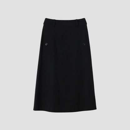 WOOL COTTON TWILL SKIRT