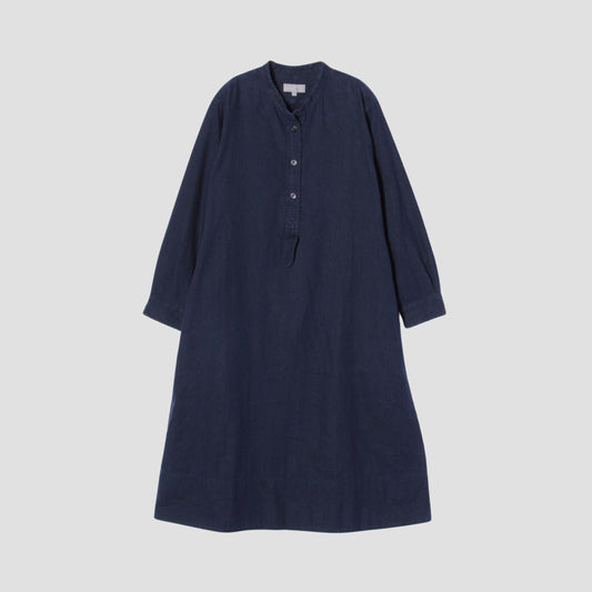 FADED LINEN COTTON TWILL DRESS