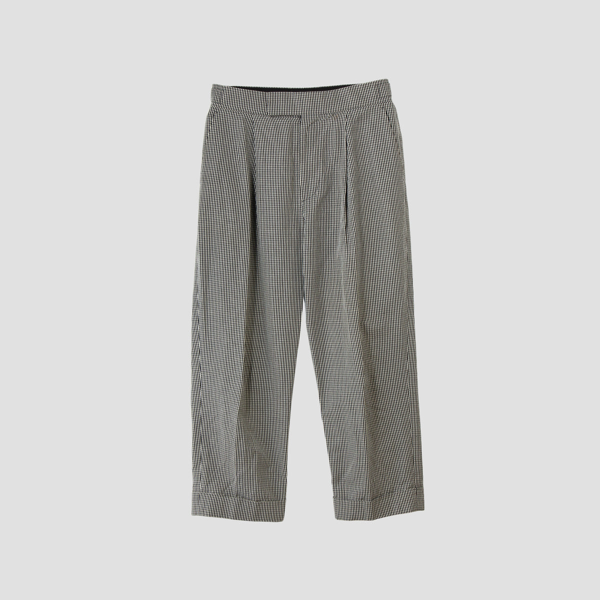COTTON LINEN GINGHAM TROUSERS