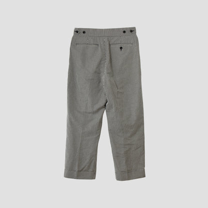 COTTON LINEN GINGHAM TROUSERS