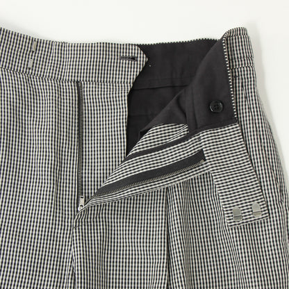 COTTON LINEN GINGHAM TROUSERS