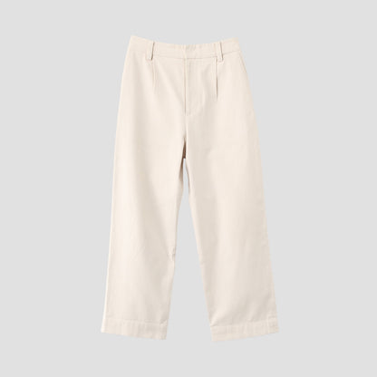 WASHED COTTON TWILL TROUSERS