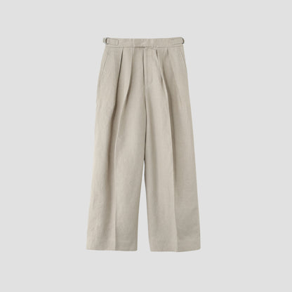 COMPACT LINEN TROUSERS