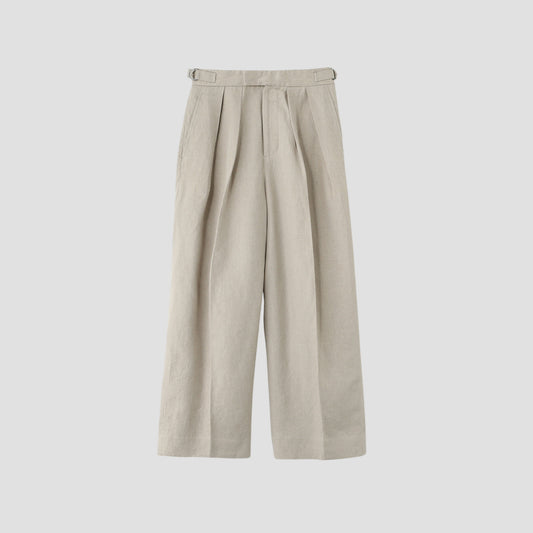 COMPACT LINEN TROUSERS