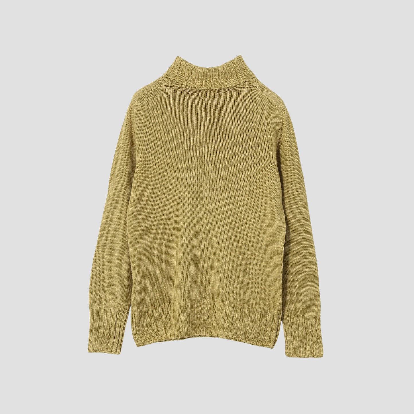 LINEN COTTON WIDE ROLL NECK KNIT