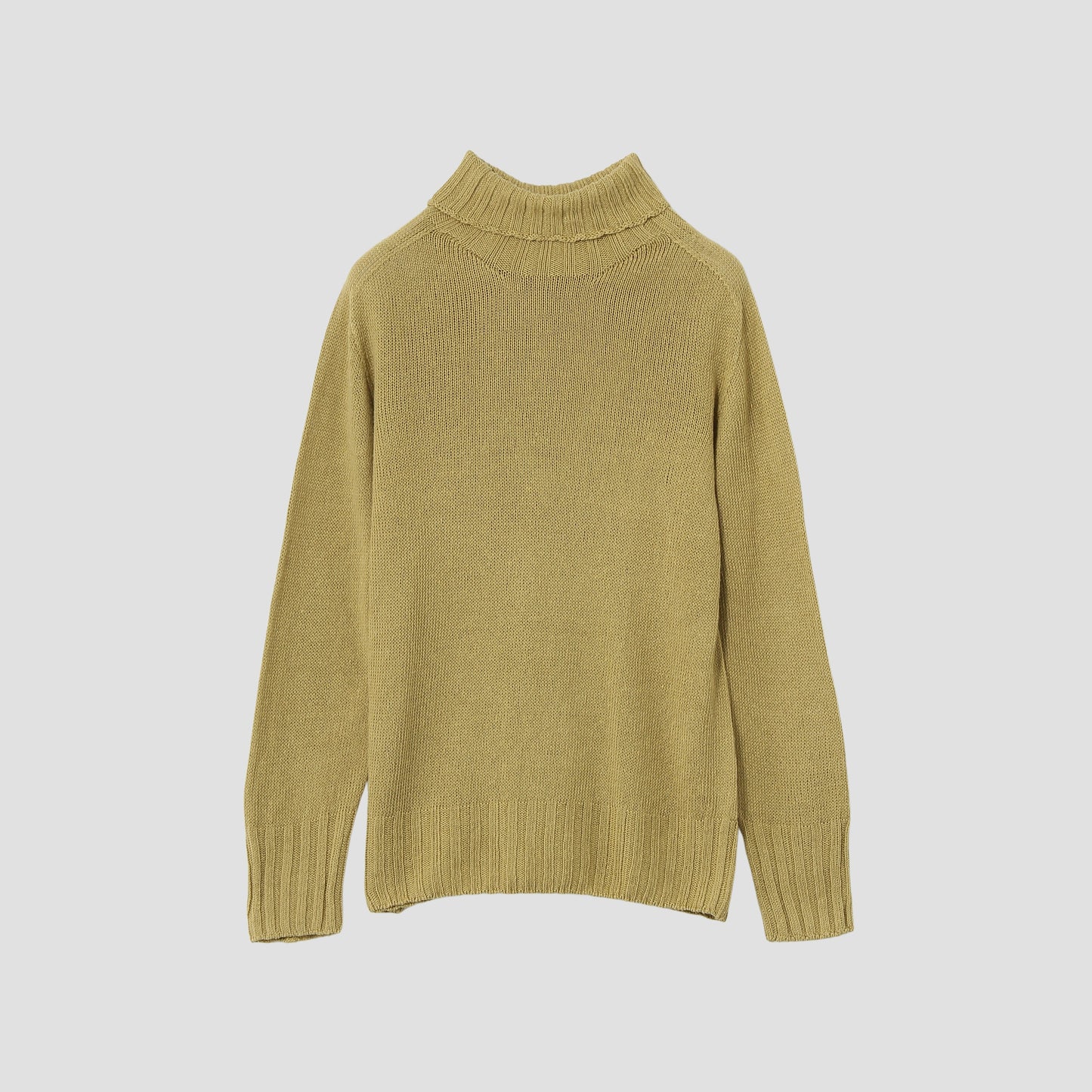 LINEN COTTON WIDE ROLL NECK KNIT