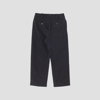 WASHED COTTON TWILL TROUSERS