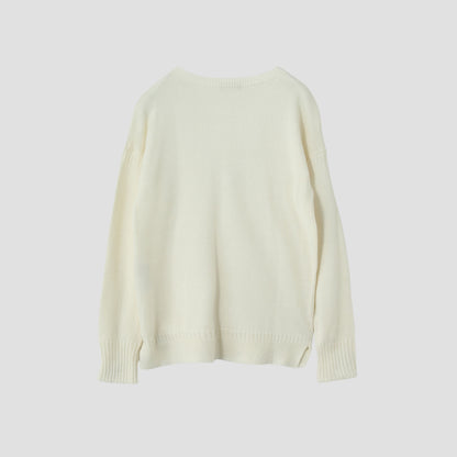 V NECK GUERNSEY KNIT