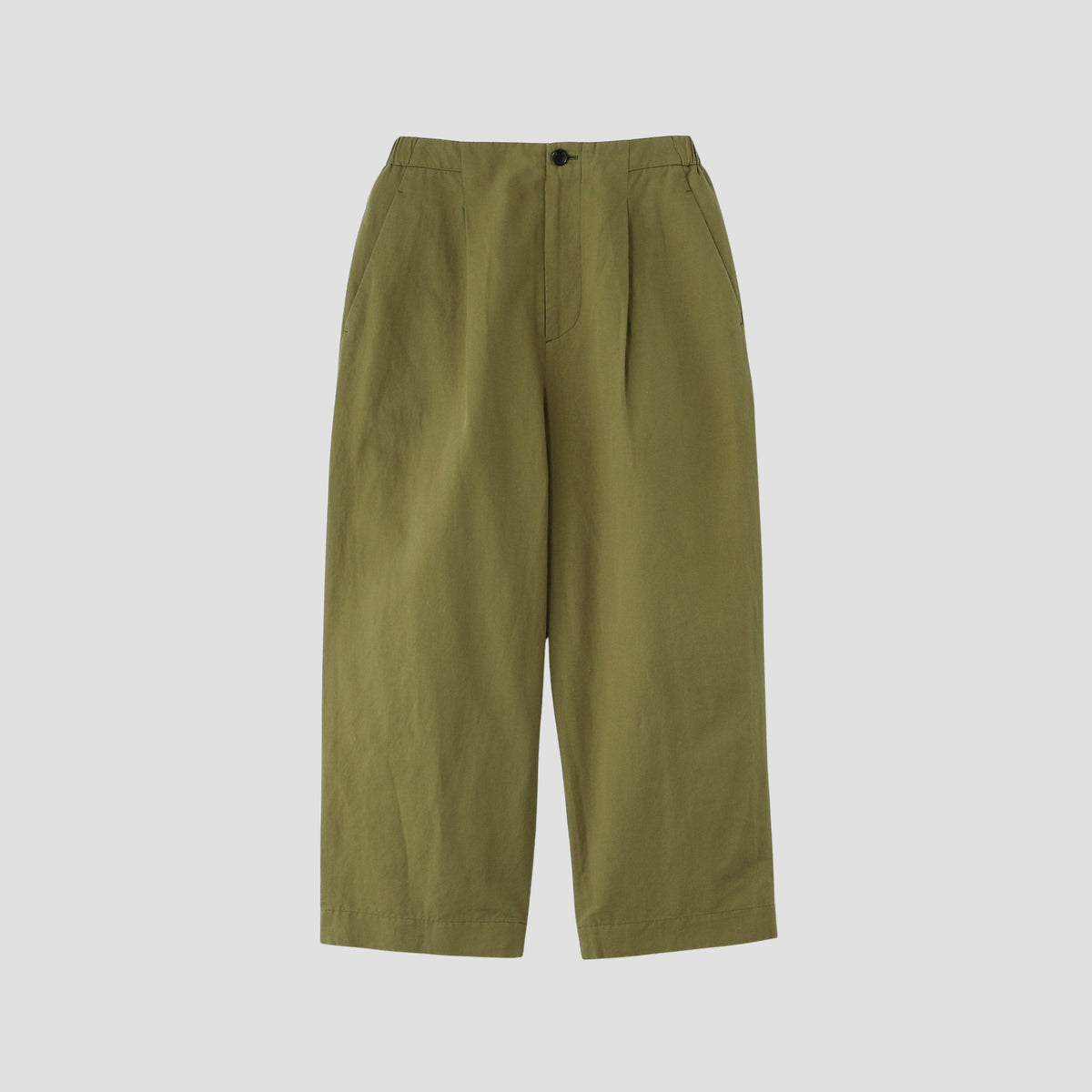 PLAIN WEAVE COTTON LINEN TROUSERS
