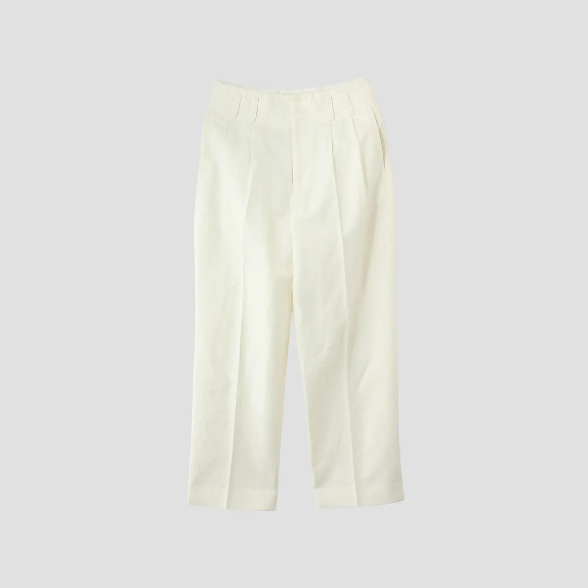 LINEN COTTON TWILL TROUSERS