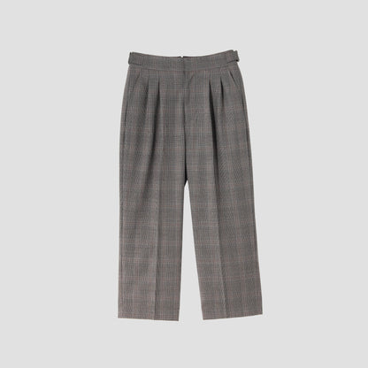 OVERCHECK WOOL TROUSERS