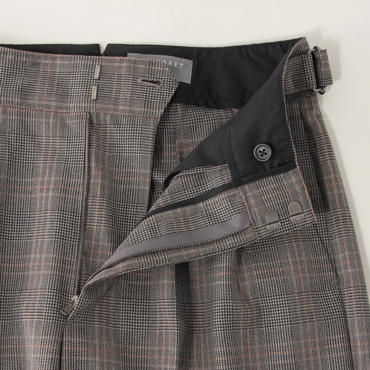 OVERCHECK WOOL TROUSERS