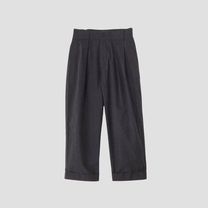 MATT COTTON SILK POPLIN TROUSERS