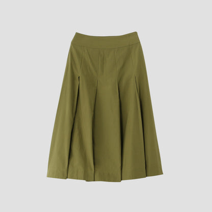SILK COTTON POPLIN SKIRT