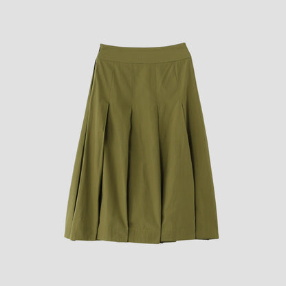 SILK COTTON POPLIN SKIRT