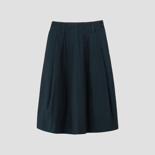 YARN DYED COTTON POPLIN SKIRT
