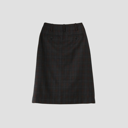PLAID WOOL SKIRT