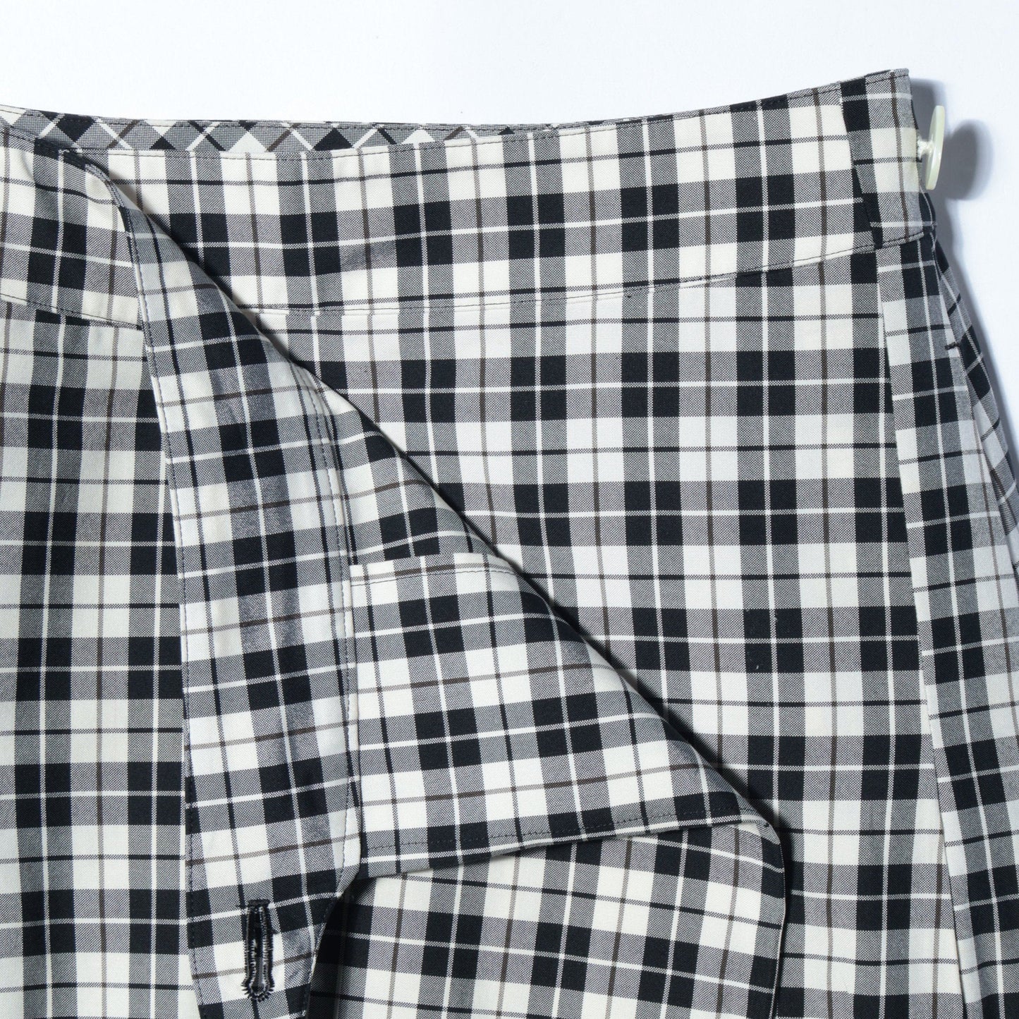 COTTON SILK CHECK SKIRT