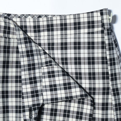 COTTON SILK CHECK SKIRT