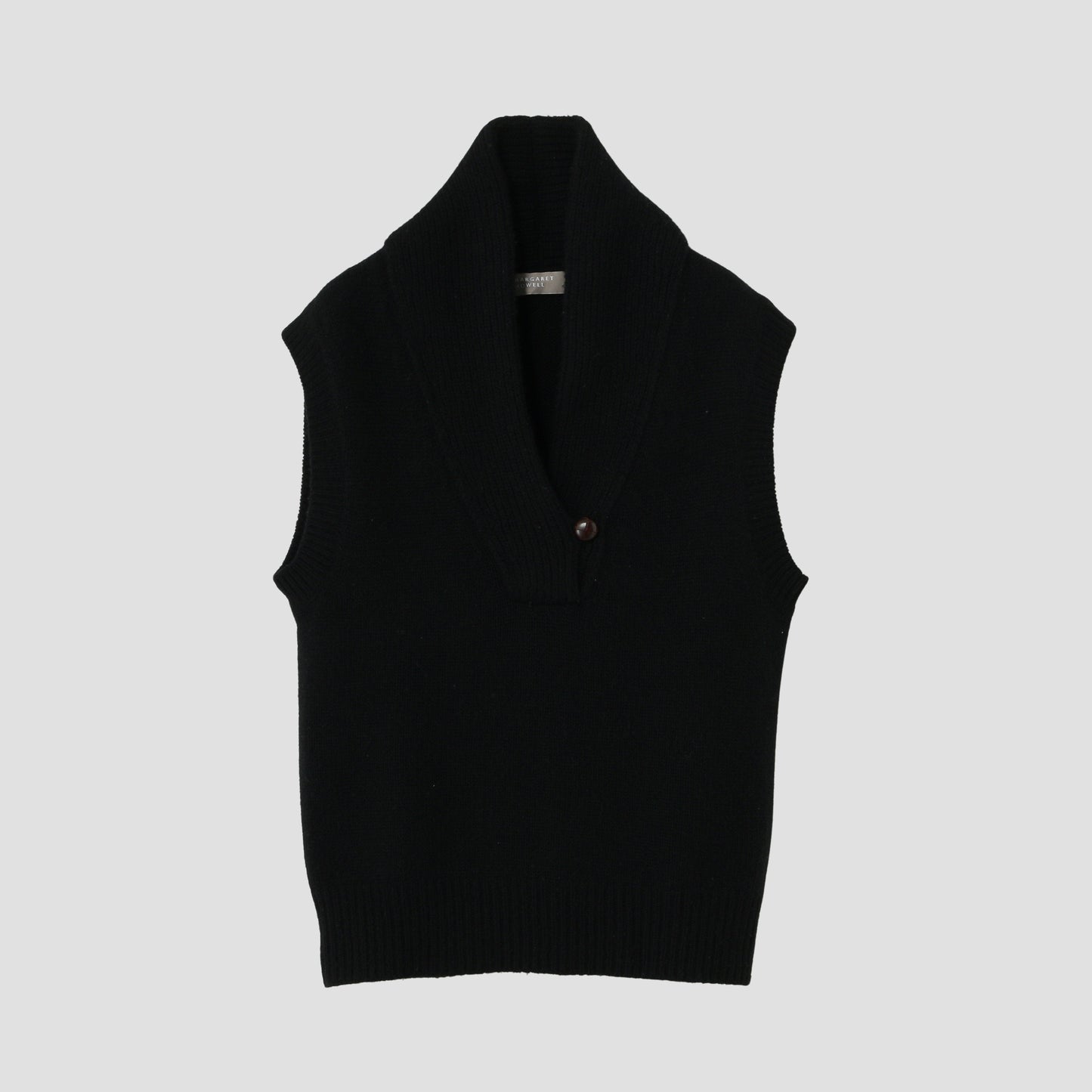 SHAWL COLLAR VEST KNIT