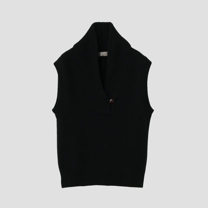 SHAWL COLLAR VEST KNIT