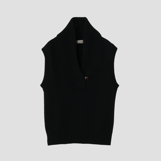 SHAWL COLLAR VEST KNIT
