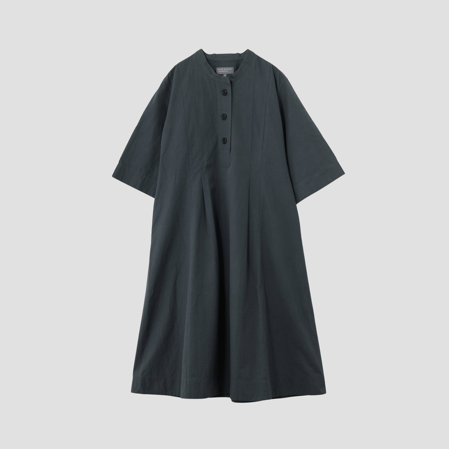 PLAIN WEAVE COTTON LINEN DRESS