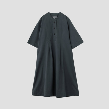 PLAIN WEAVE COTTON LINEN DRESS