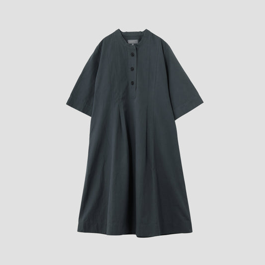 PLAIN WEAVE COTTON LINEN DRESS
