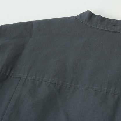 PLAIN WEAVE COTTON LINEN DRESS