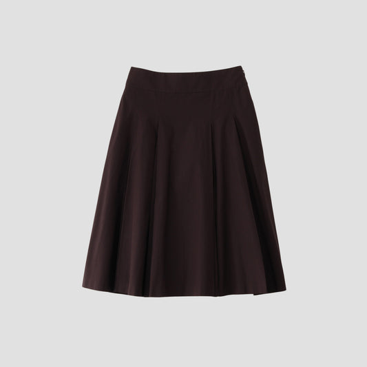 SILK COTTON POPLIN SKIRT