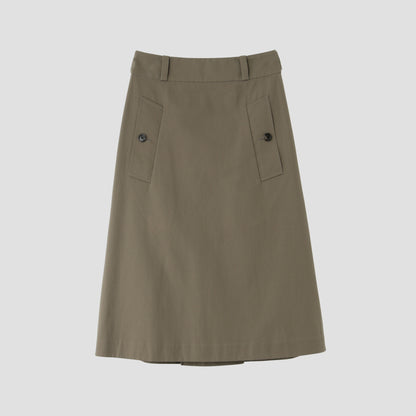 WOOL COTTON TWILL SKIRT