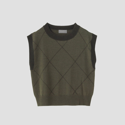 WOOL LINEN ARGYLE KNIT