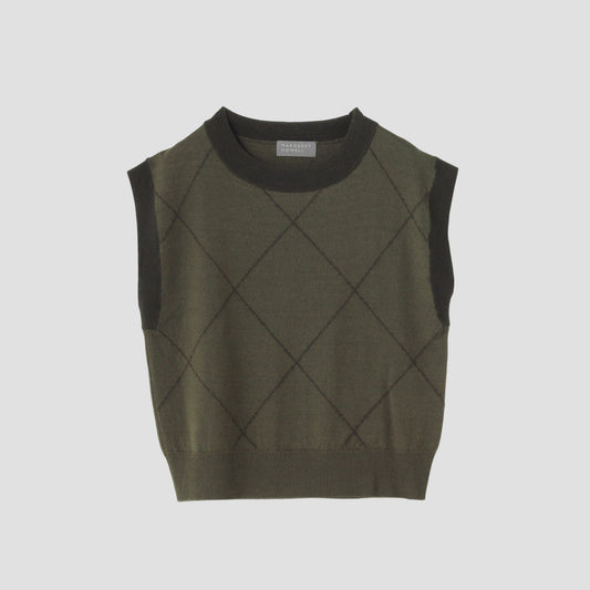 WOOL LINEN ARGYLE KNIT