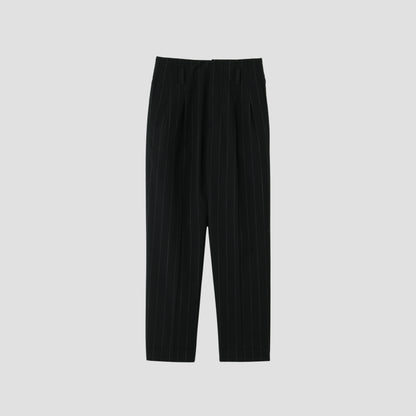 WIDE PINSTRIPE WOOL TROUSERS