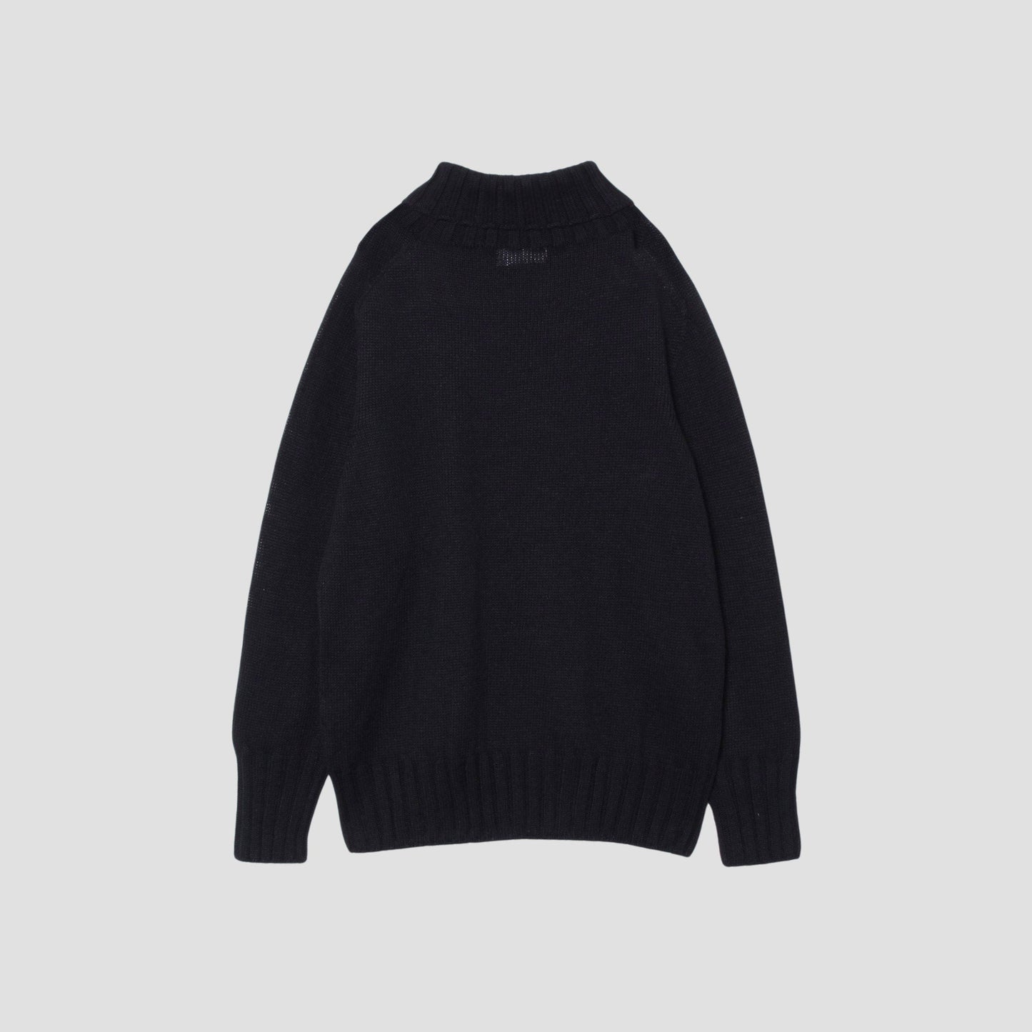 LINEN COTTON WIDE ROLL NECK KNIT
