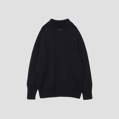 LINEN COTTON WIDE ROLL NECK KNIT